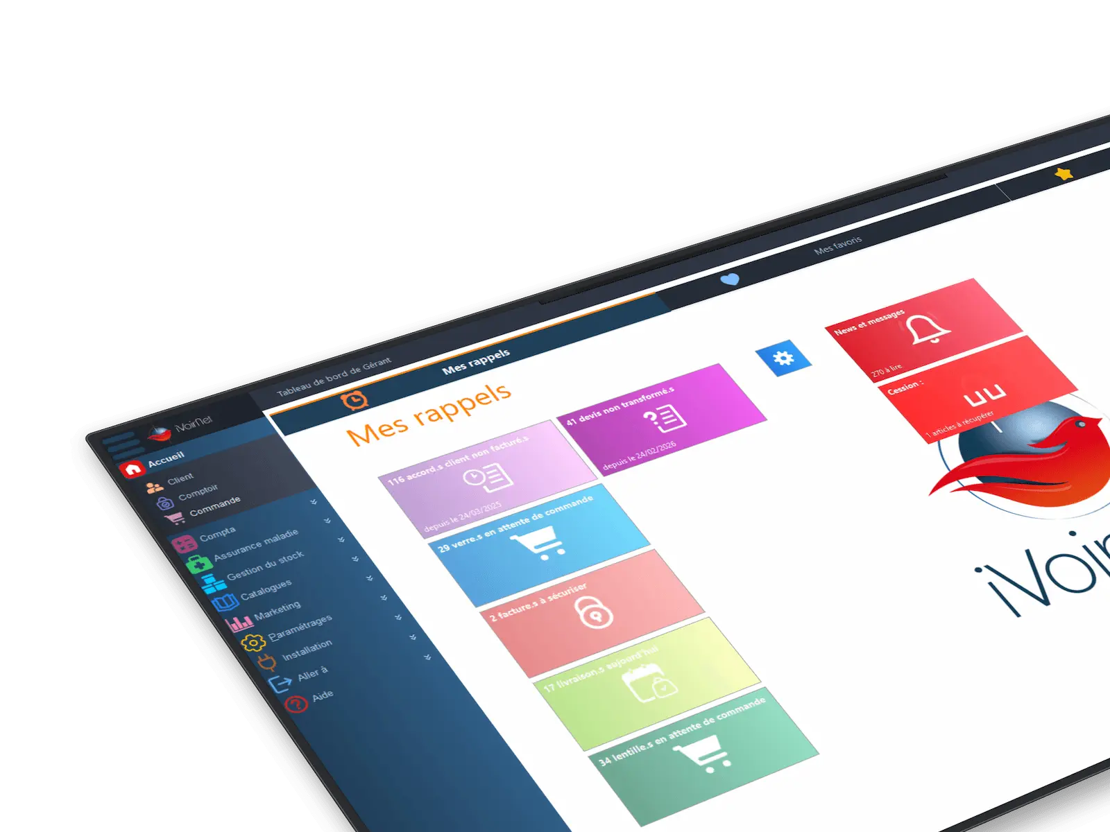 Interface iVoirNet — gestion complète